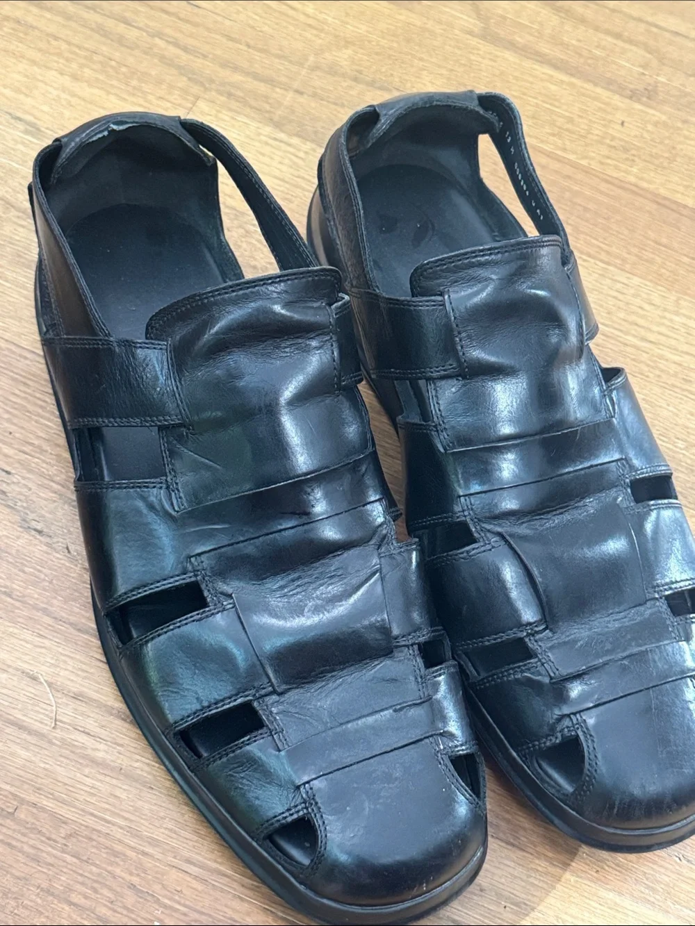 Cole Haan Men's Black Leather Sandals 13